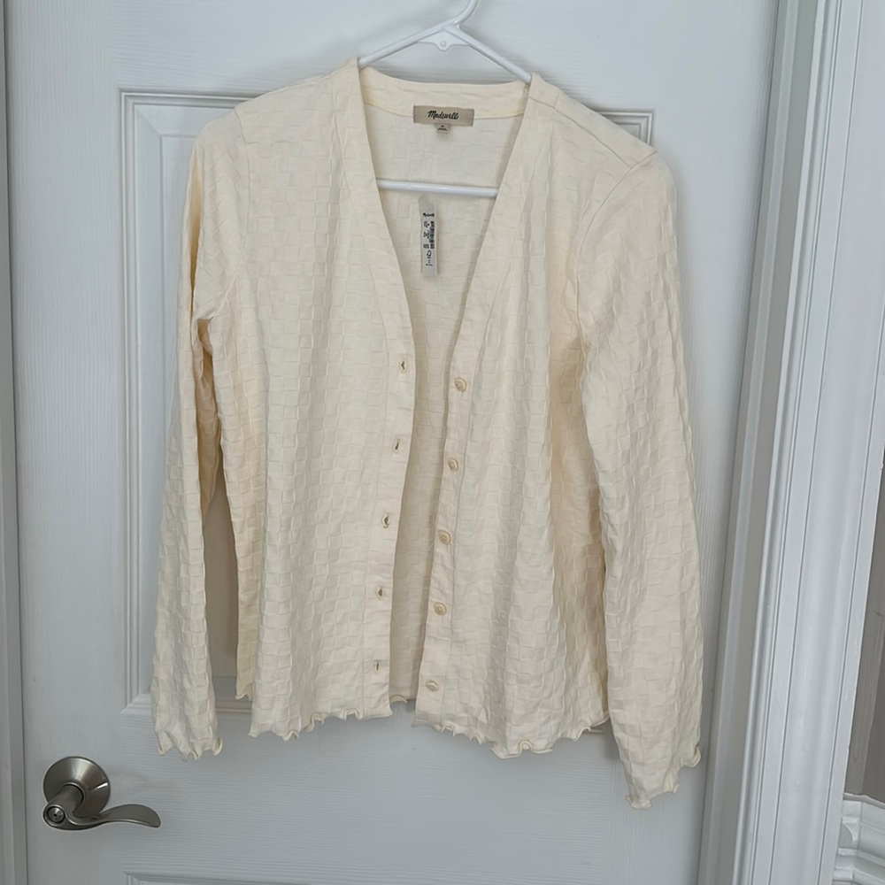 NWT Madewell cardigan. Cream. Size M.